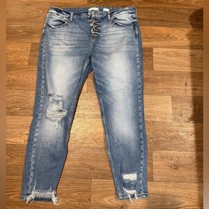 KanCan Women's Distressed Blue Skinny Jeans